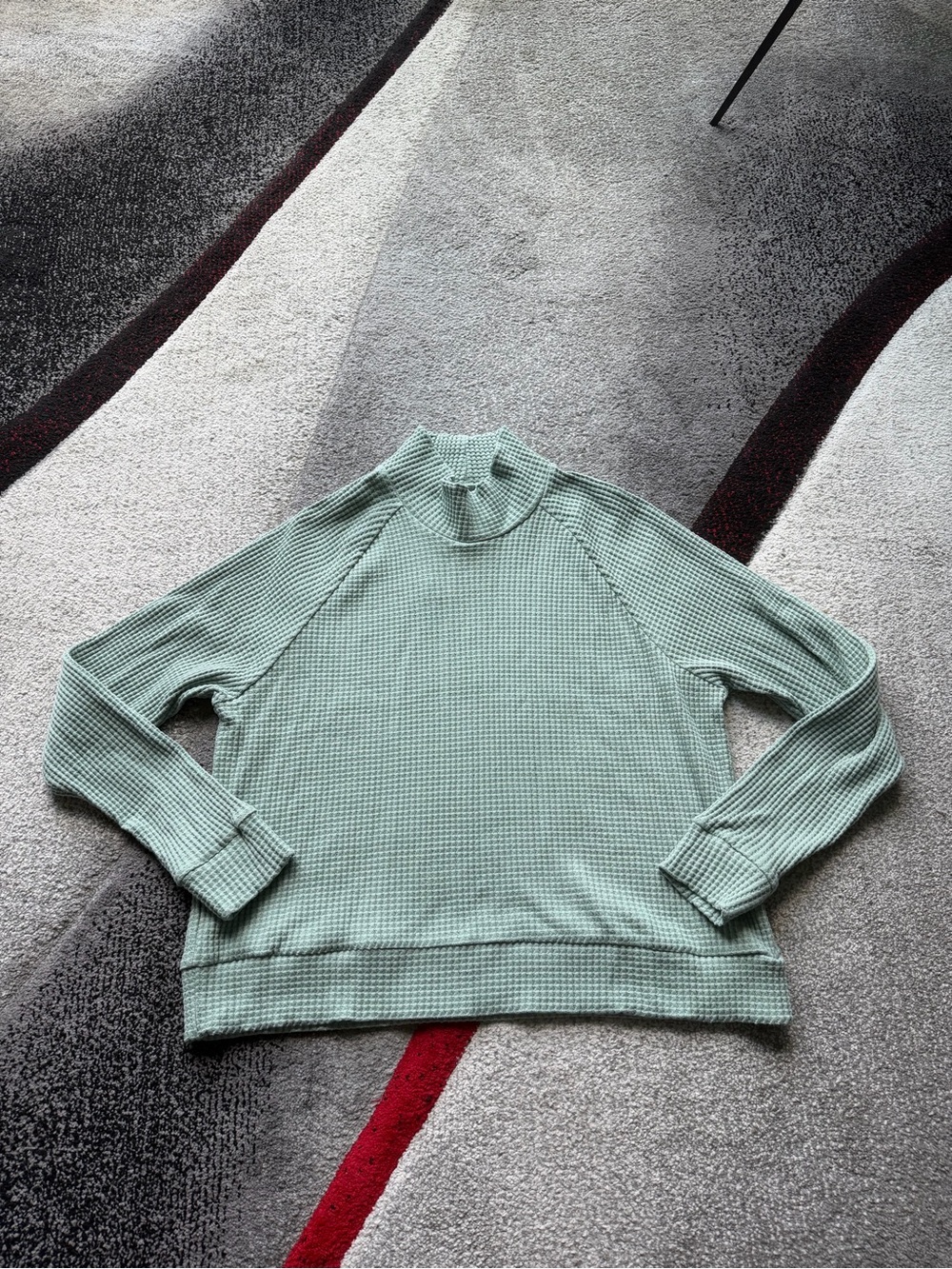 The North Face Slate Moss Waffle Knit Long Sleeve Mockneck Sweater
